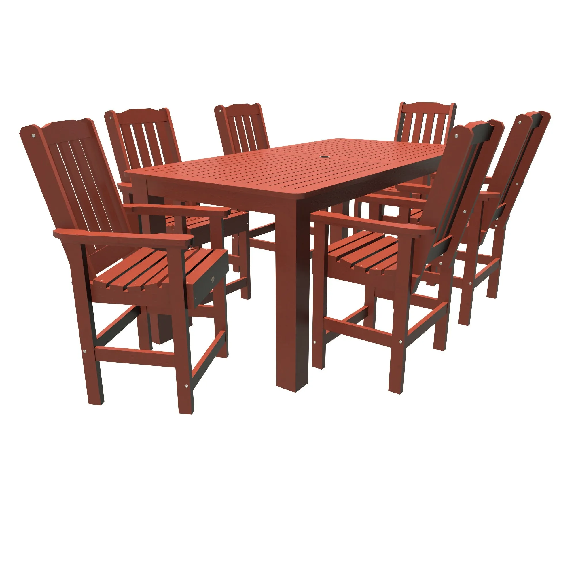 Lehigh 7pc Rectangular Outdoor Dining Set 42in x 84in - Counter Height