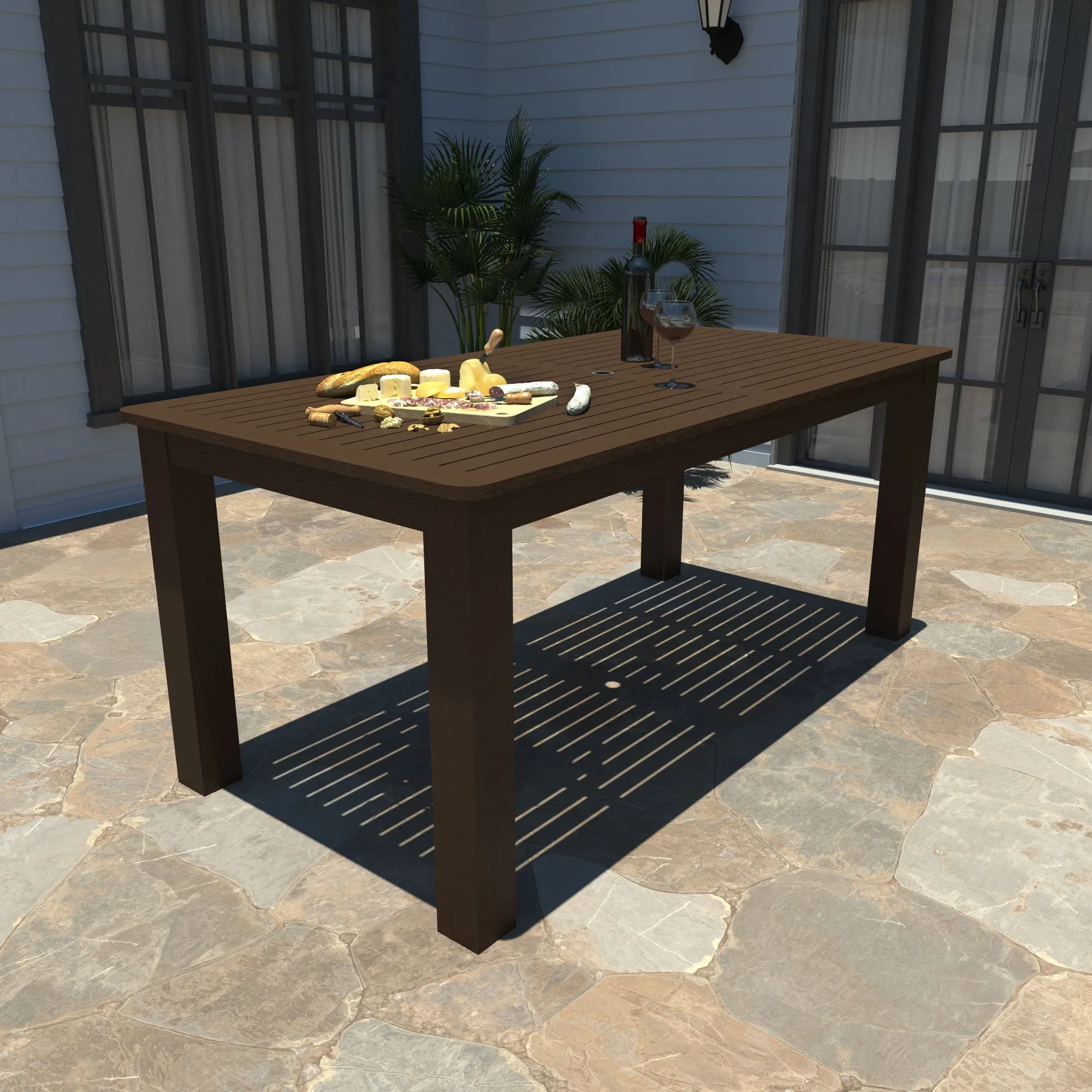 Lehigh 7pc Rectangular Outdoor Dining Set 42in x 84in - Counter Height