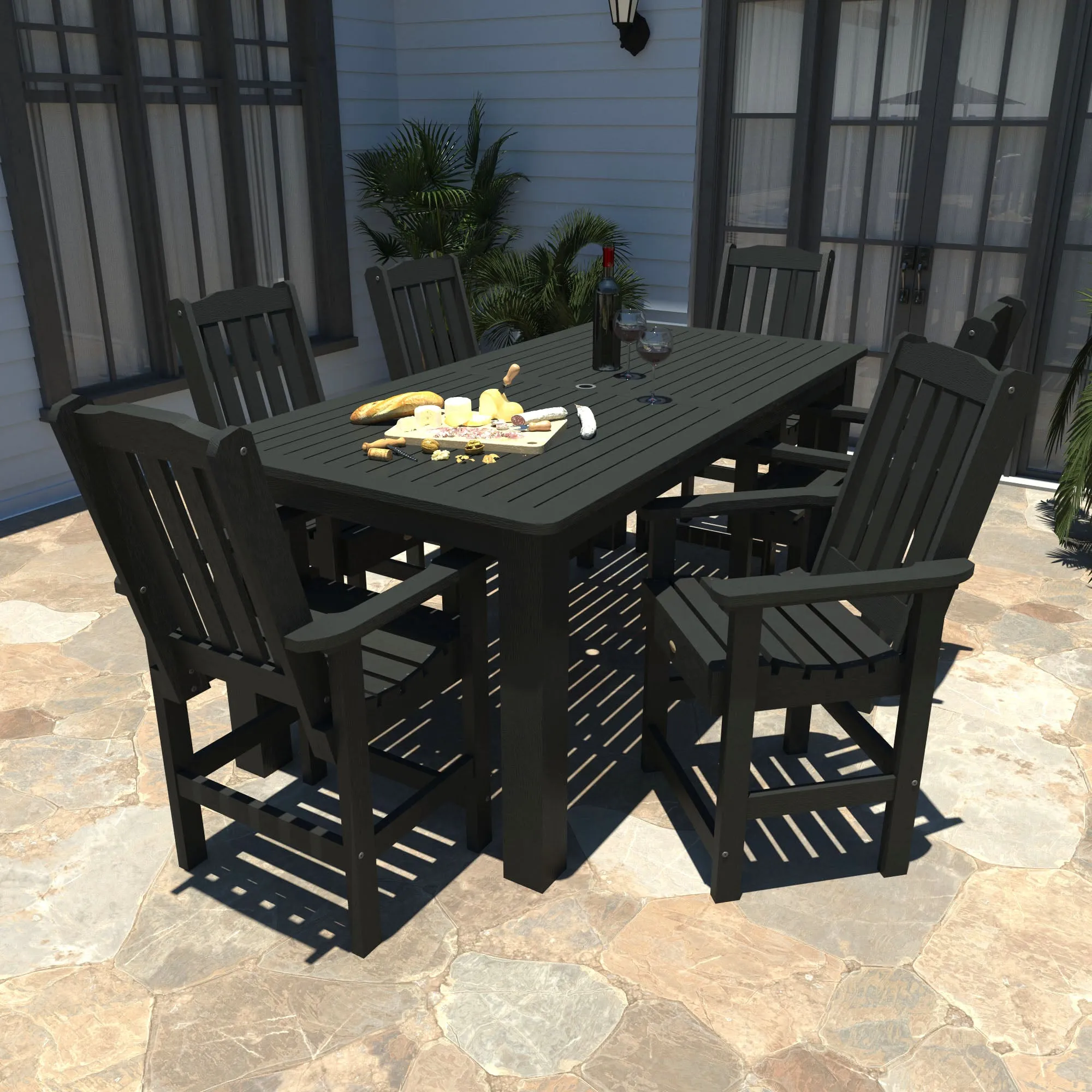 Lehigh 7pc Rectangular Outdoor Dining Set 42in x 84in - Counter Height