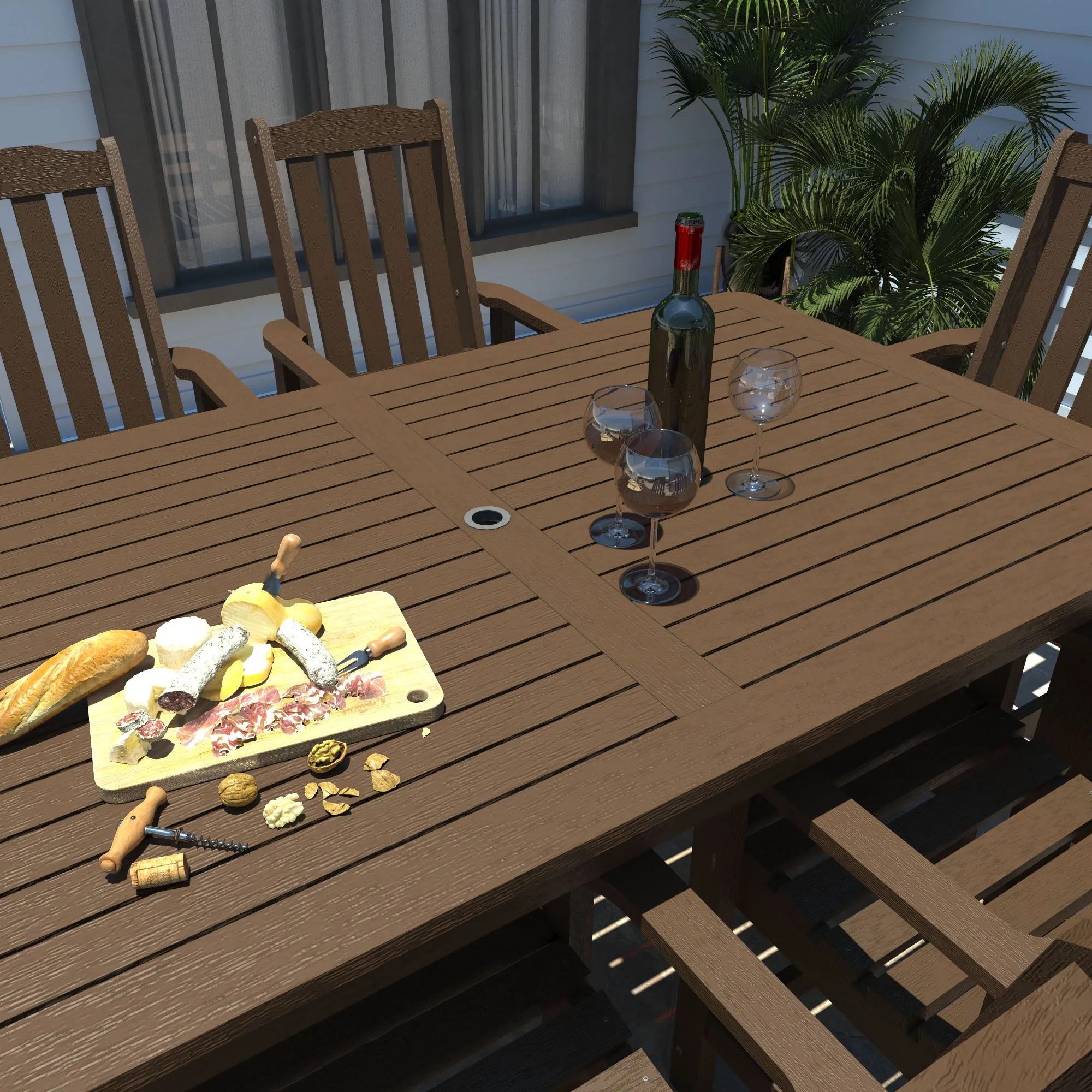Lehigh 7pc Rectangular Outdoor Dining Set 42in x 84in - Counter Height