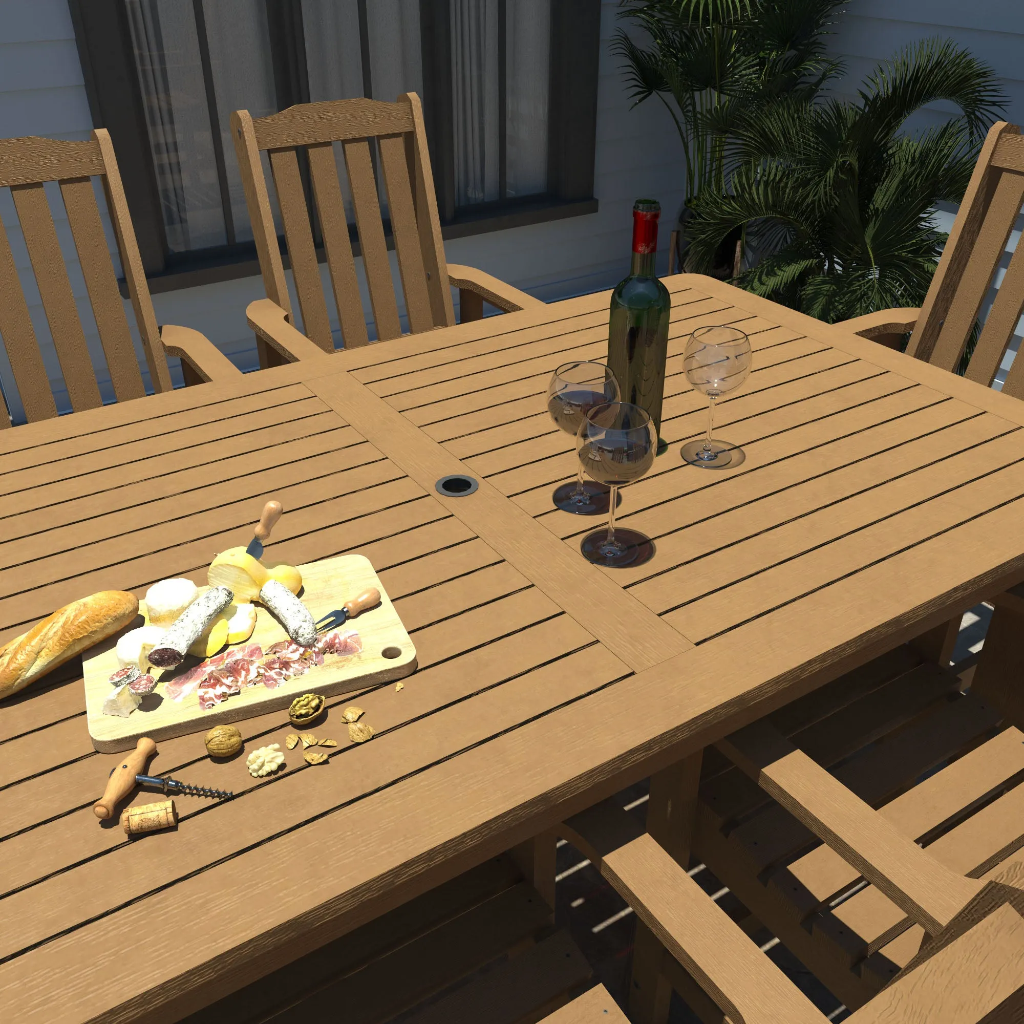 Lehigh 7pc Rectangular Outdoor Dining Set 42in x 84in - Counter Height