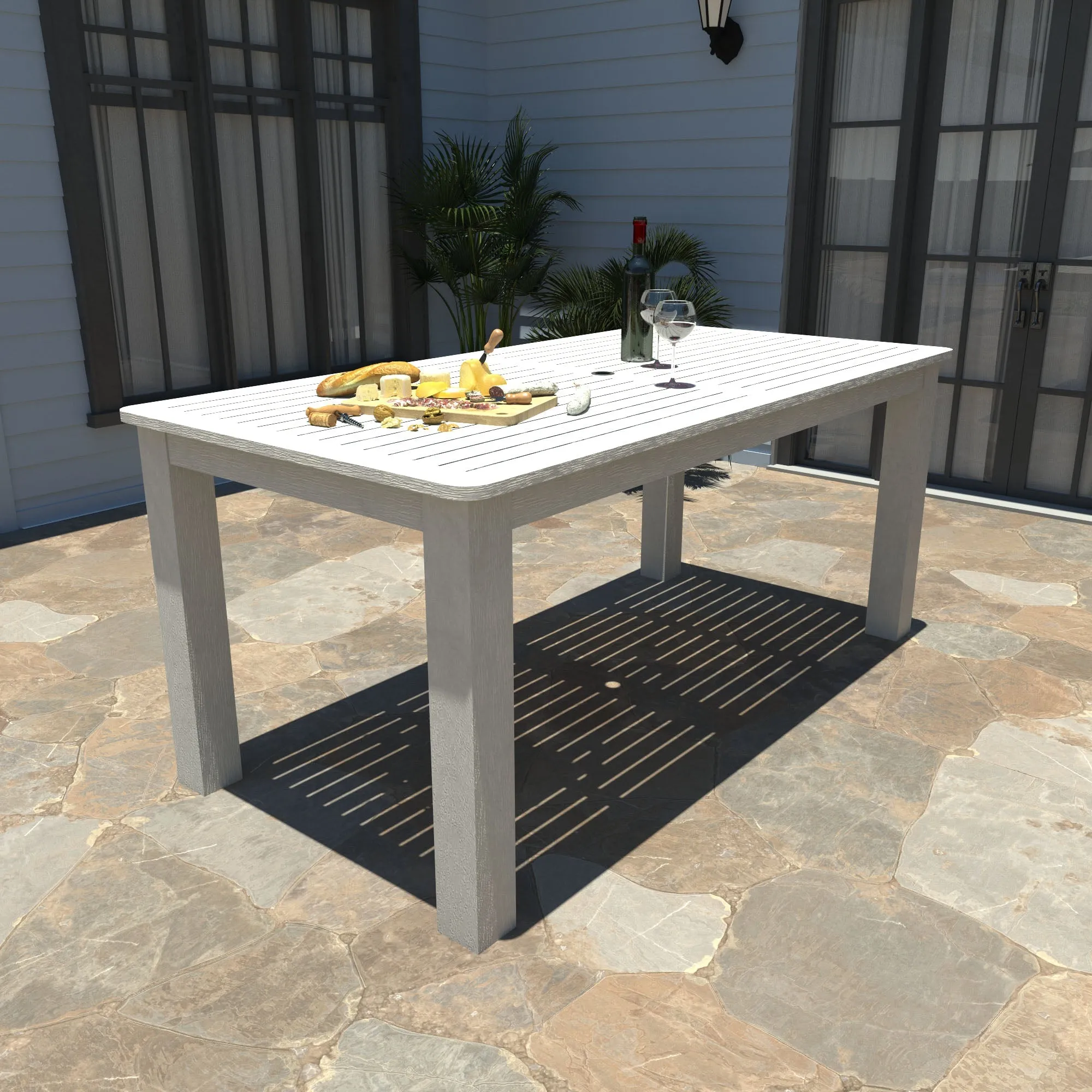 Lehigh 7pc Rectangular Outdoor Dining Set 42in x 84in - Counter Height