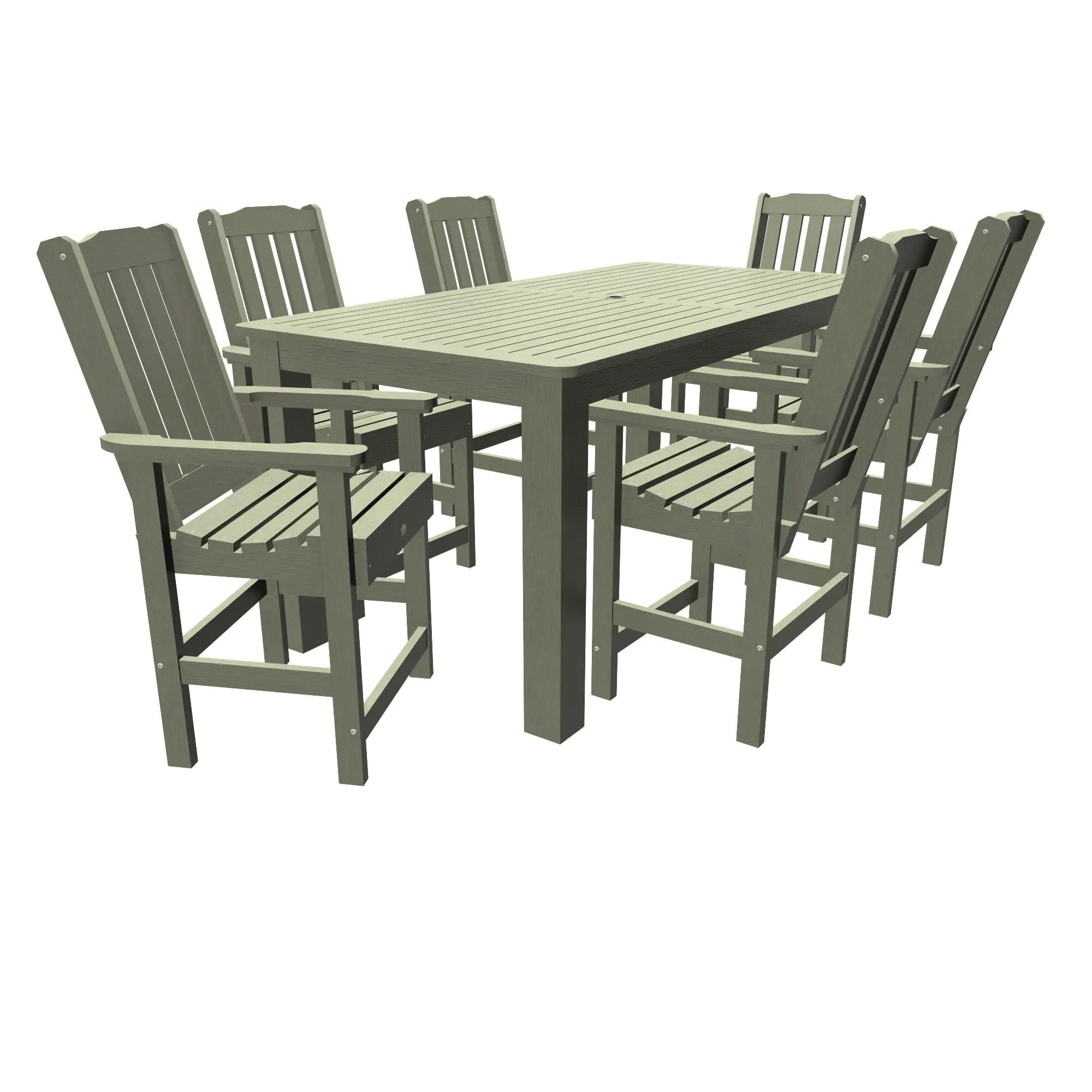 Lehigh 7pc Rectangular Outdoor Dining Set 42in x 84in - Counter Height