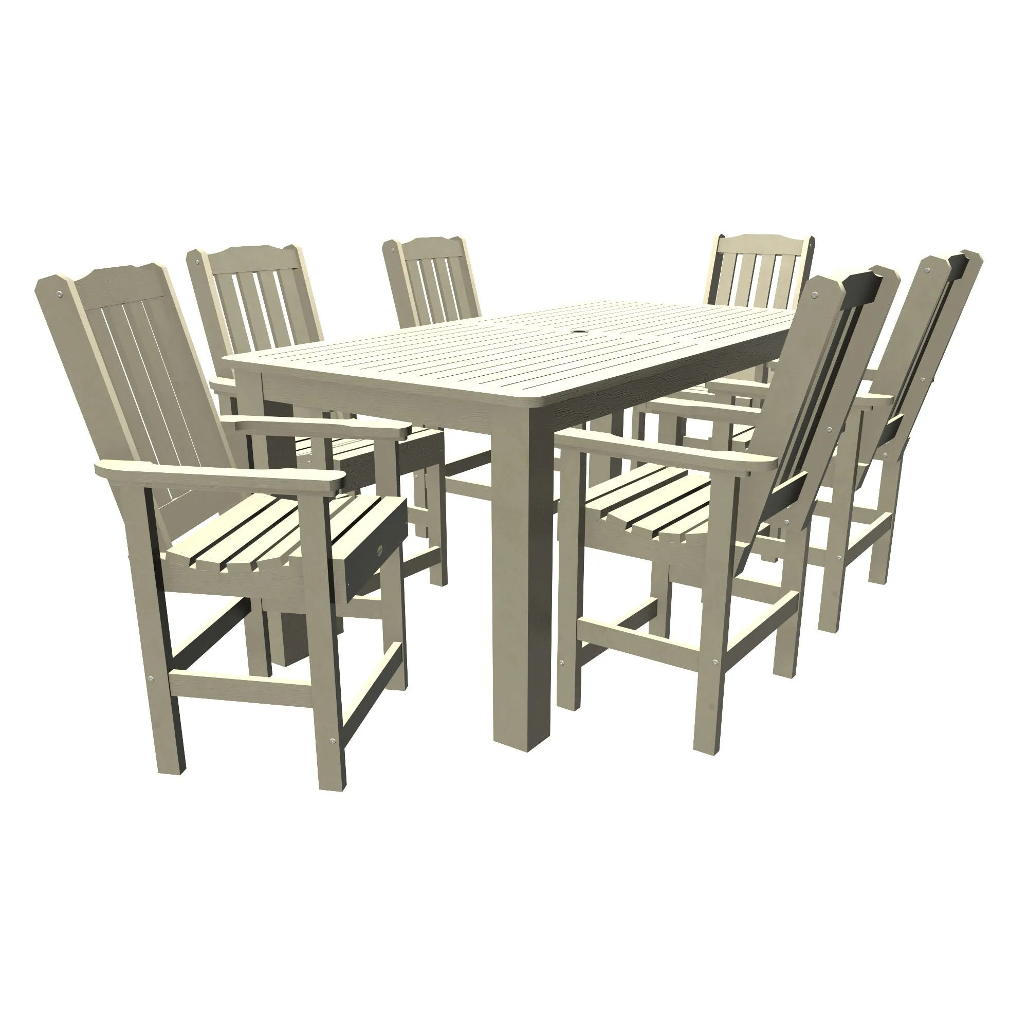 Lehigh 7pc Rectangular Outdoor Dining Set 42in x 84in - Counter Height