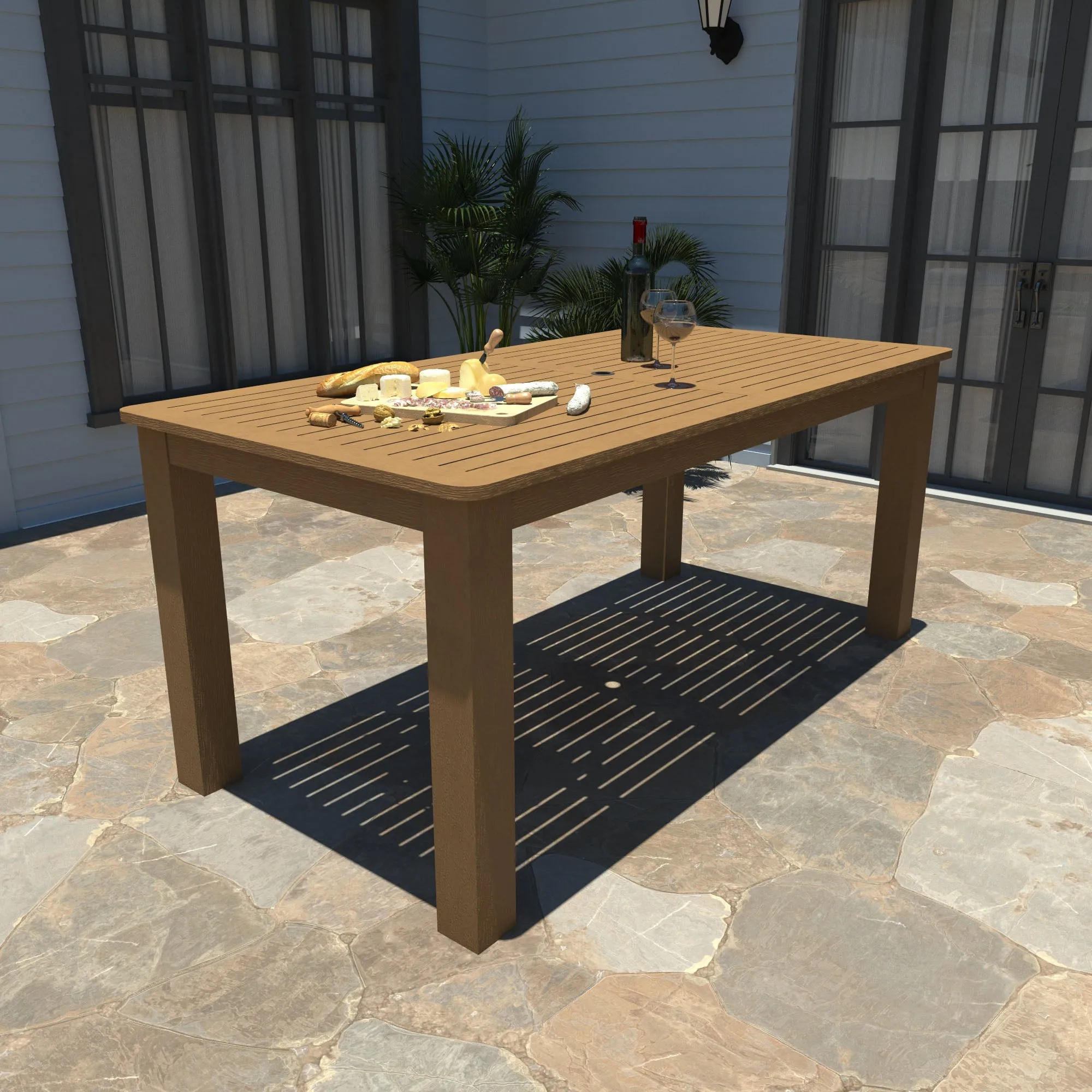 Lehigh 7pc Rectangular Outdoor Dining Set 42in x 84in - Counter Height
