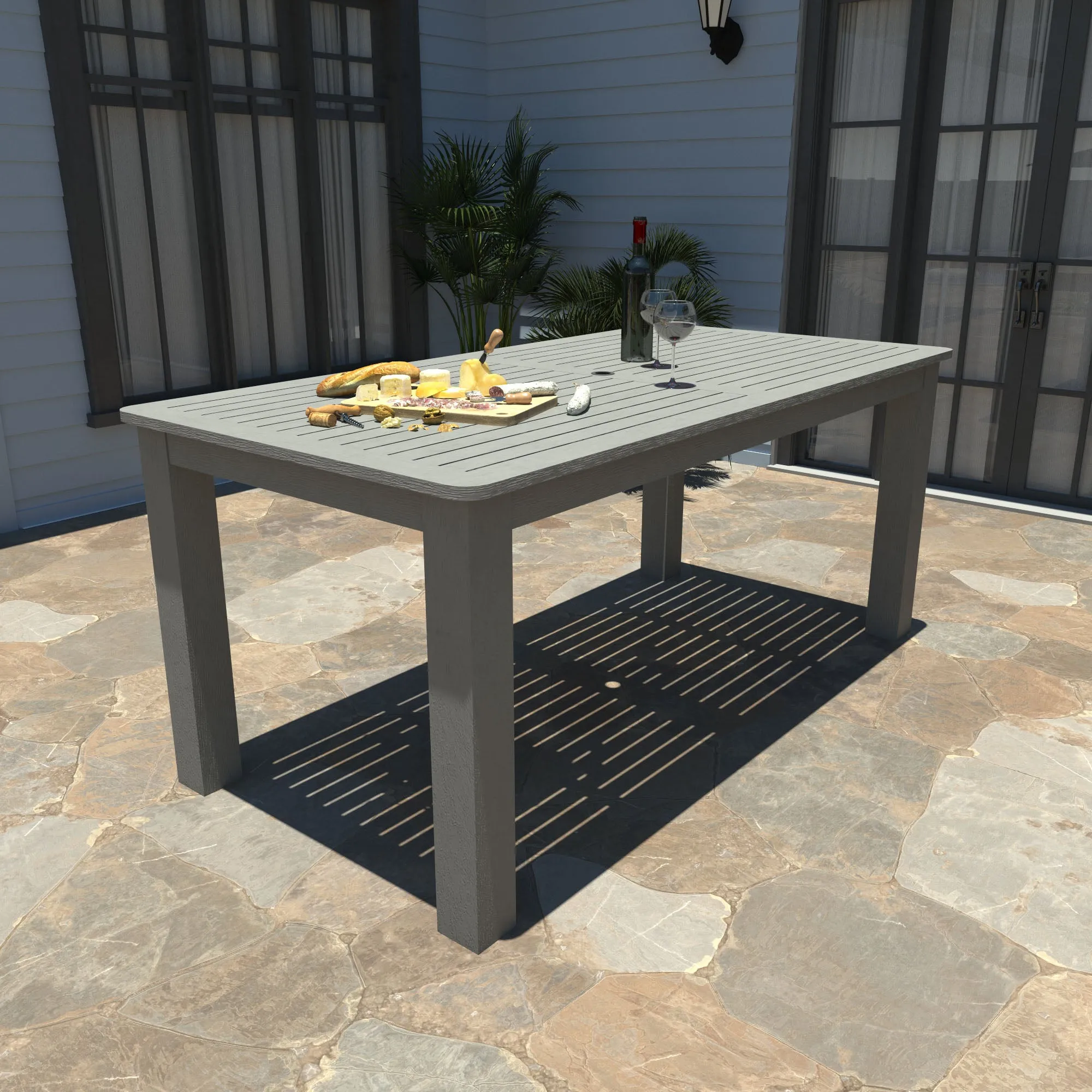 Lehigh 7pc Rectangular Outdoor Dining Set 42in x 84in - Counter Height