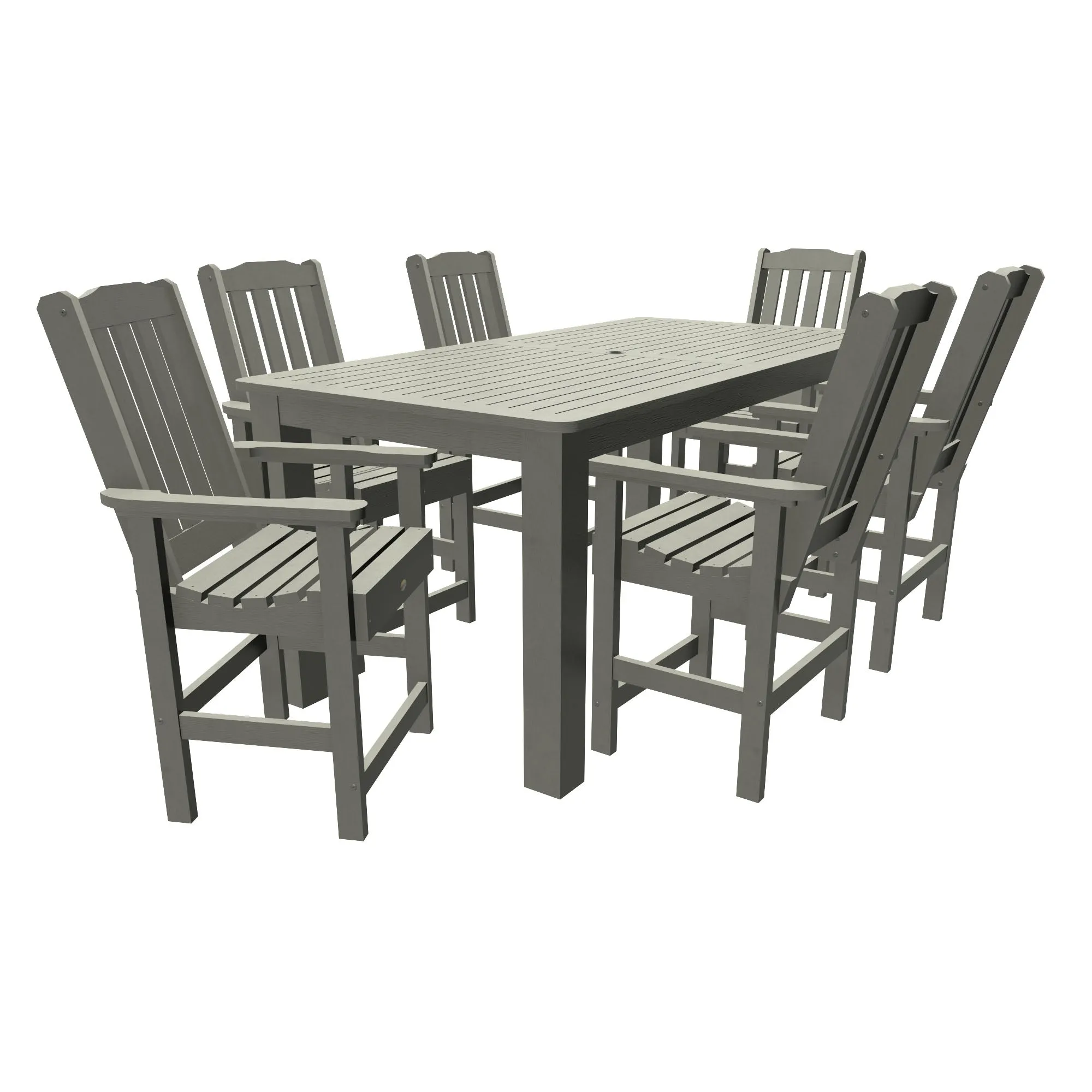 Lehigh 7pc Rectangular Outdoor Dining Set 42in x 84in - Counter Height