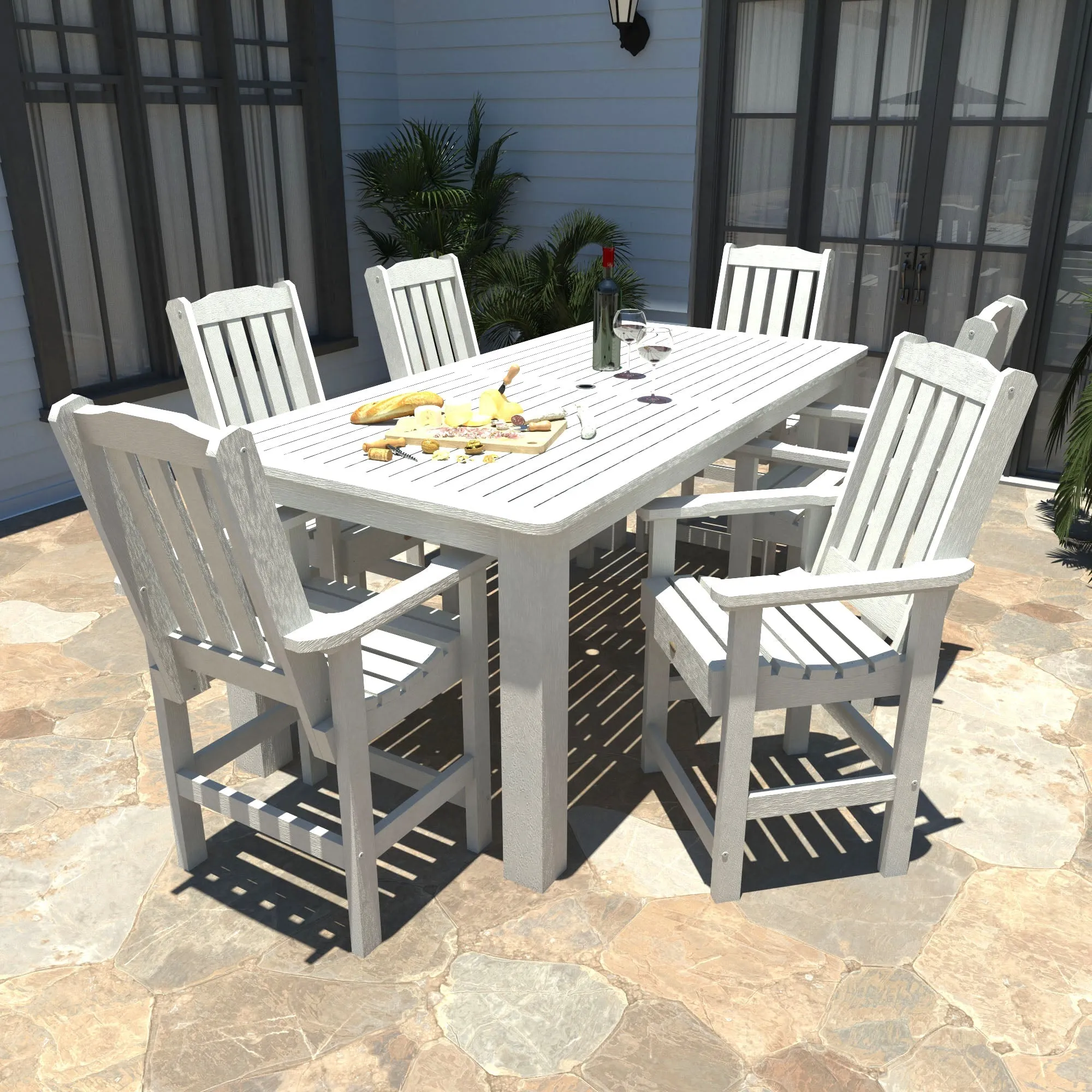 Lehigh 7pc Rectangular Outdoor Dining Set 42in x 84in - Counter Height