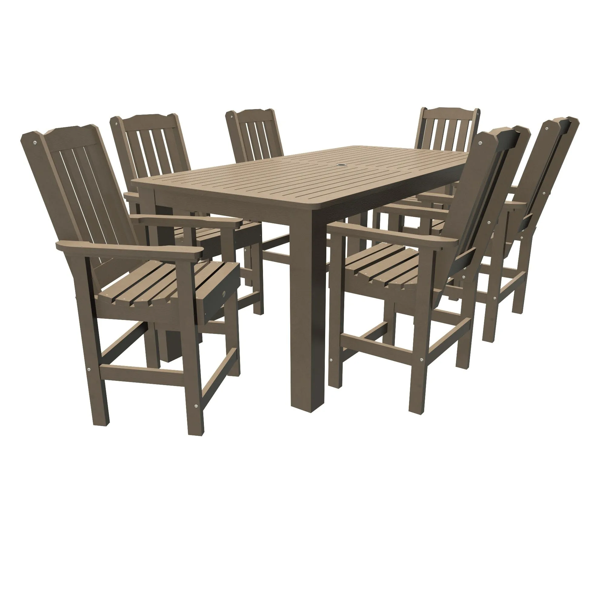 Lehigh 7pc Rectangular Outdoor Dining Set 42in x 84in - Counter Height