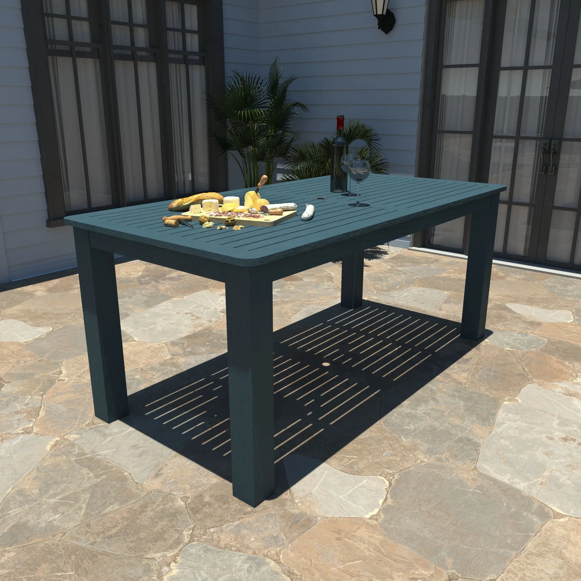 Lehigh 7pc Rectangular Outdoor Dining Set 42in x 84in - Counter Height