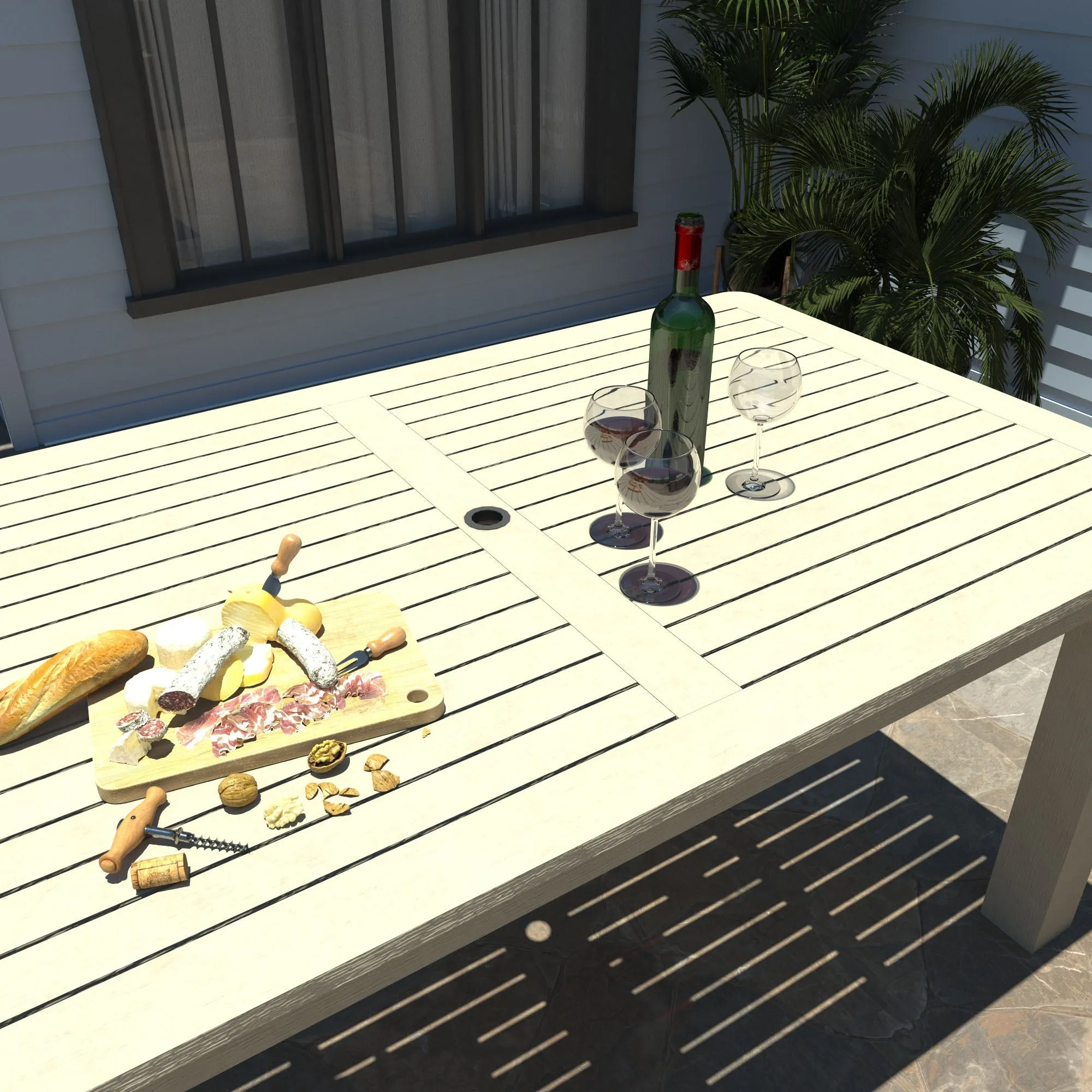 Lehigh 7pc Rectangular Outdoor Dining Set 42in x 84in - Counter Height