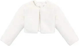 Lilax Girls Cozy Faux Fur Long Sleeve Crew Neck Dress Coat