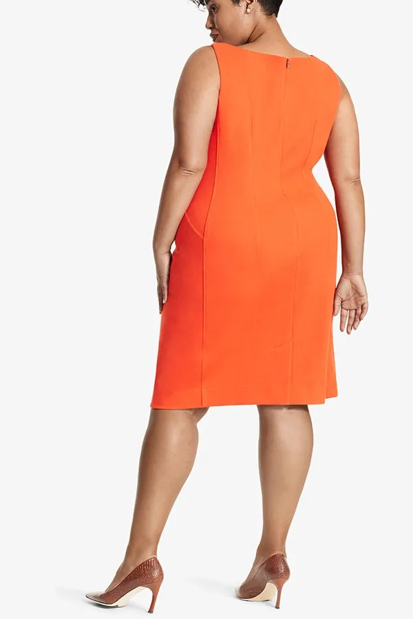 Lydia Dress - Textured Ponte :: Tangerine