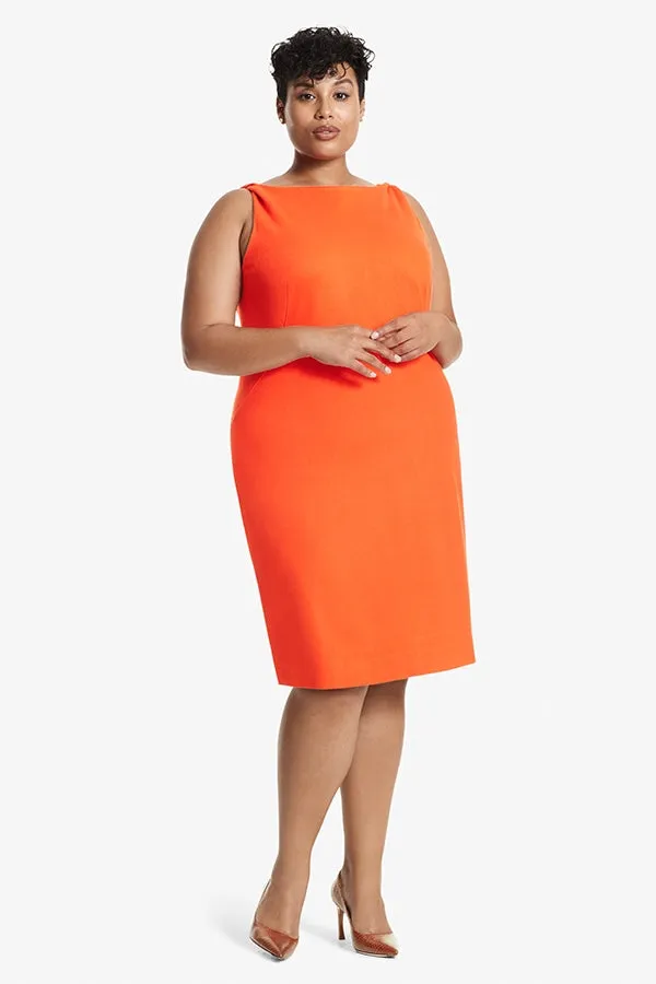 Lydia Dress - Textured Ponte :: Tangerine