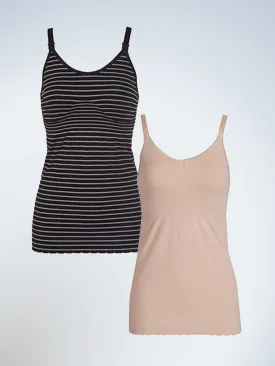 Maternity To Nursing Seamless Cotton Cami 2-Pack