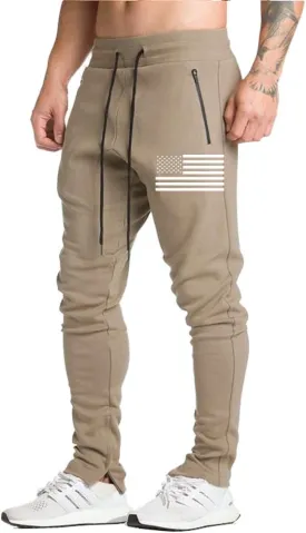 Men's American Flag Jogger Gym Workout Pants