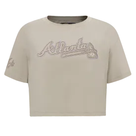MLB ATLANTA BRAVES NEUTRAL WOMEN'S BOXY TEE (TAUPE)
