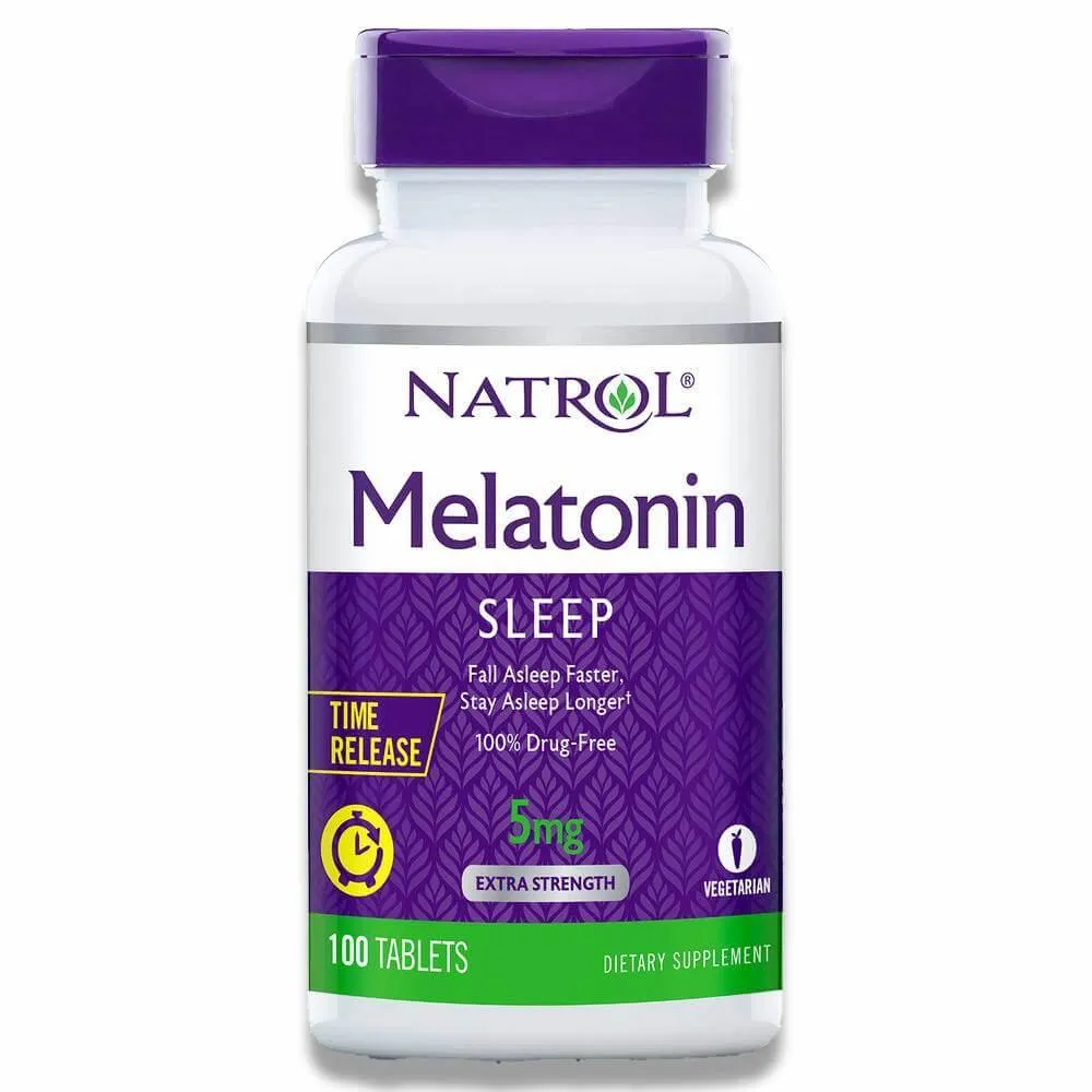 Natrol - Melatonin Time Release 5 mg  - 100 Tablets - 12 Pack
