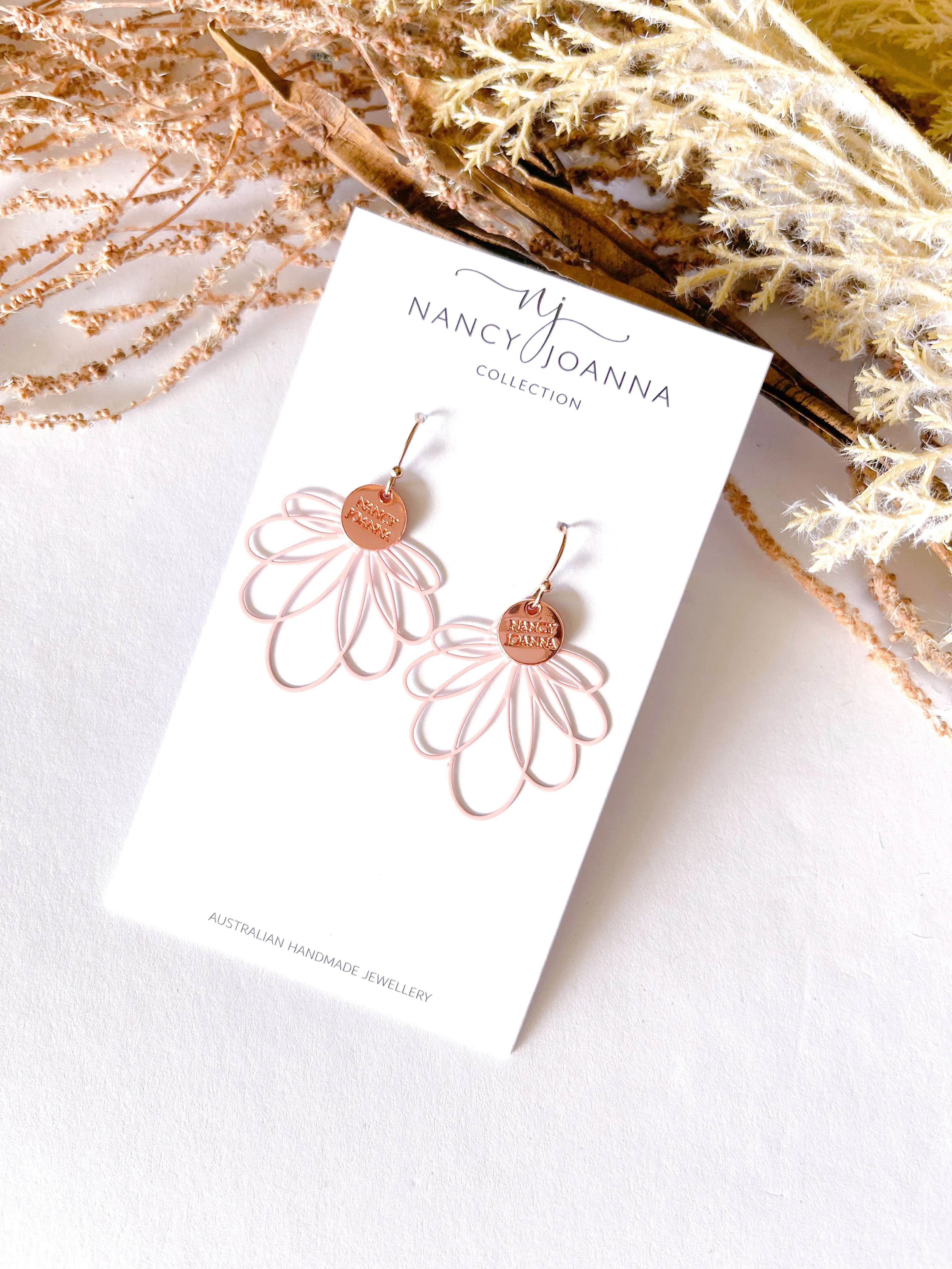 Pink Water Lilly Lace Earrings