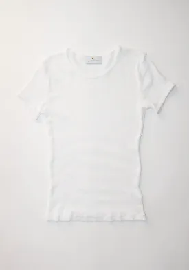 Pointelle Perla Tee in White