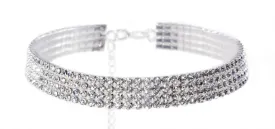 Rhinestone Choker with 4 Rows of Gems