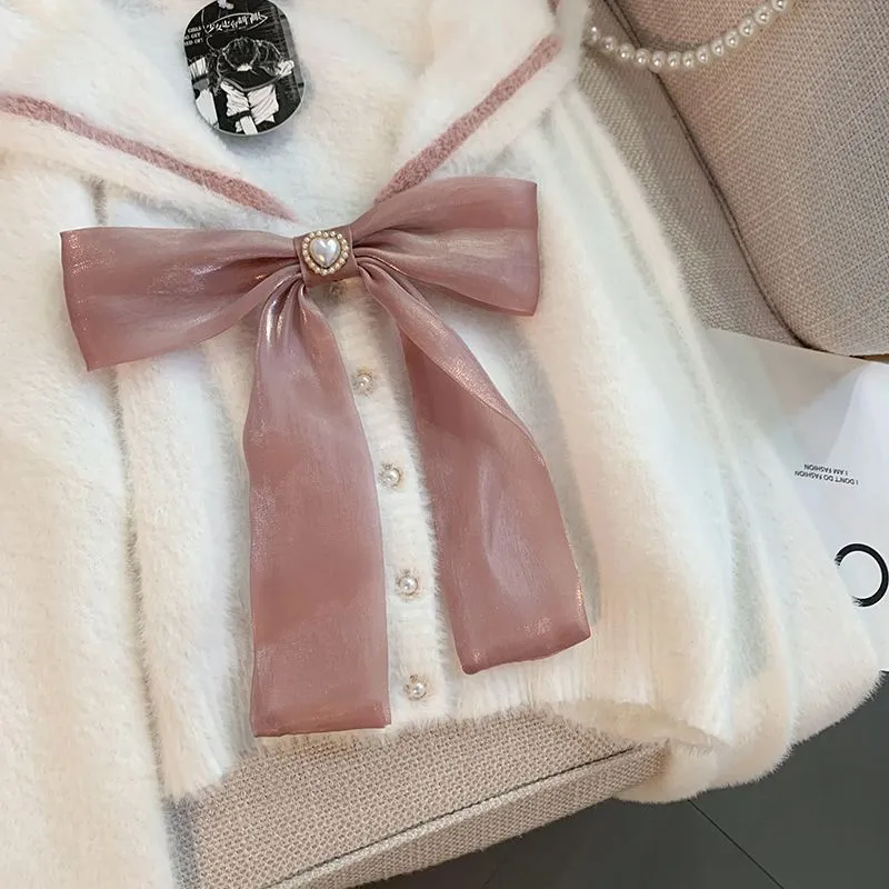 Soft Cropped Sailor Cardigan