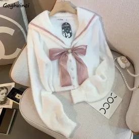 Soft Cropped Sailor Cardigan