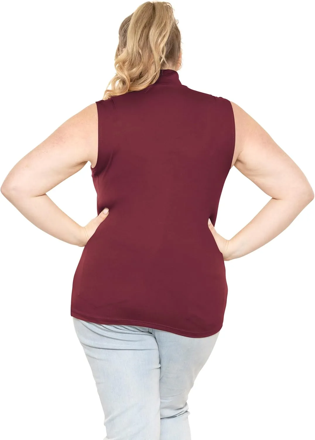 STRETCH IS COMFORT Women's Plus Oh So Soft Sleeveless Mock Neck Top - Perfectly Stylish, Cozy Essential for Everyday XS-5XL