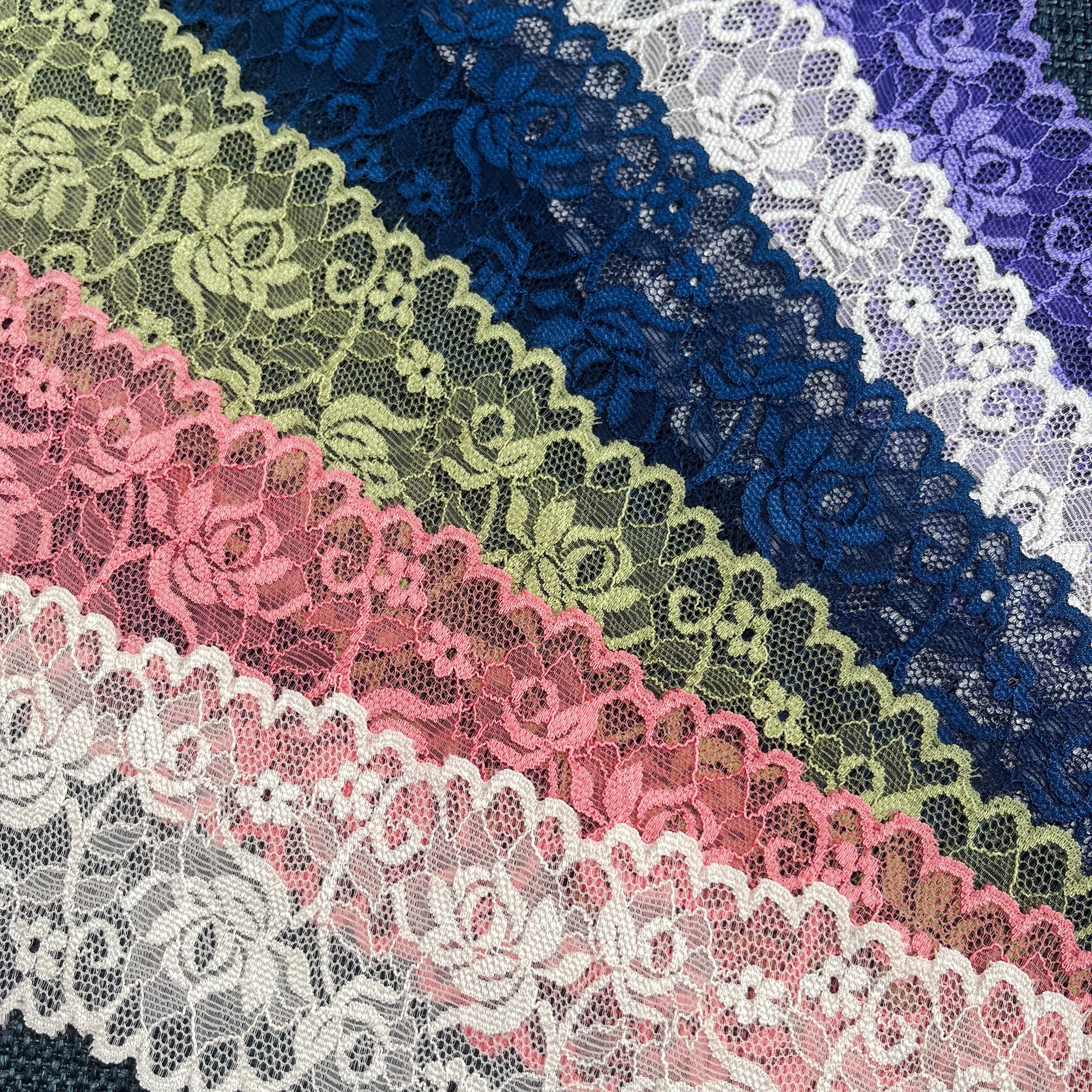 Stretch Lace #195- 2 3/8" Dye to Match Lace - "Rose Garden"