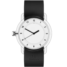TID No.3 TR90 38mm White / Black Silicone Strap / Transparent Buckle