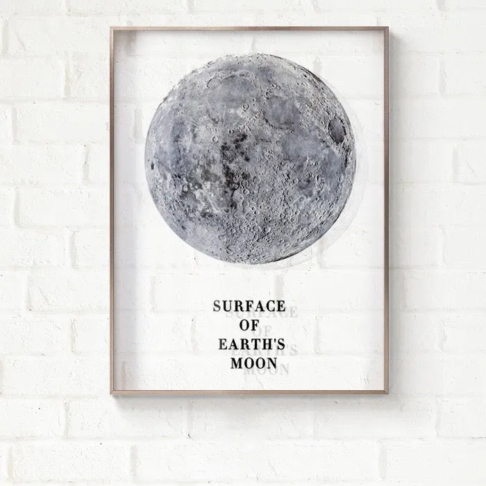 Transparent Moon Wall Art With Frame