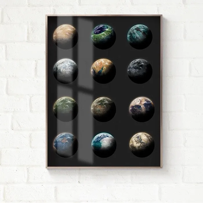 Transparent Moon Wall Art With Frame