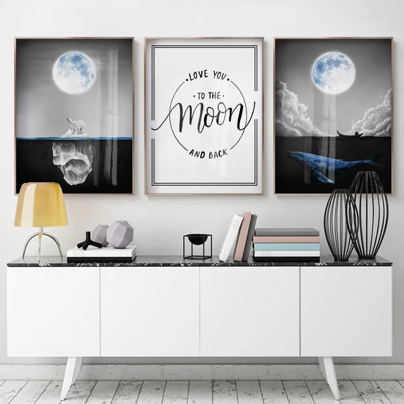 Transparent Moon Wall Art With Frame