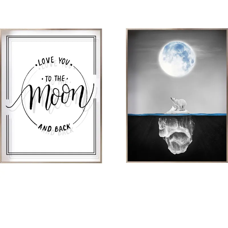 Transparent Moon Wall Art With Frame