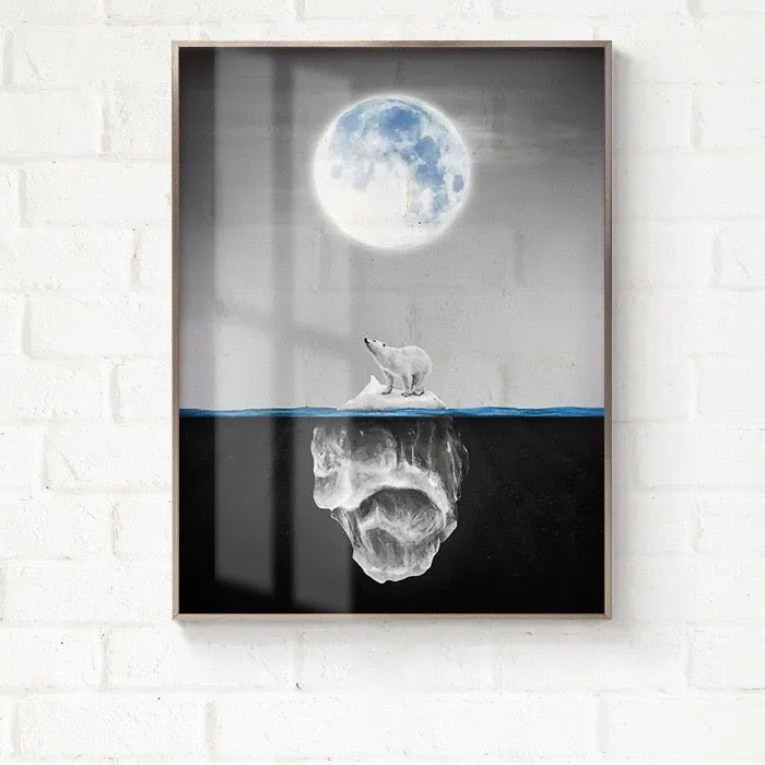 Transparent Moon Wall Art With Frame