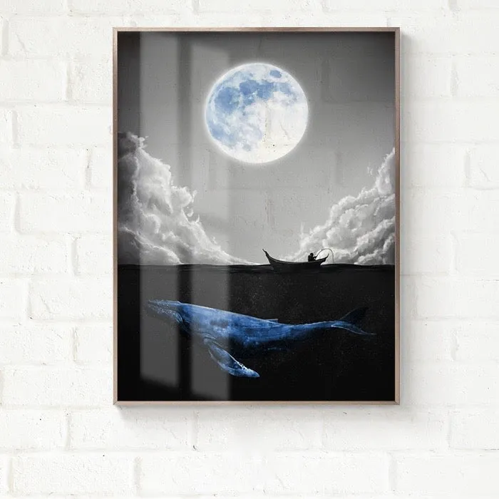 Transparent Moon Wall Art With Frame