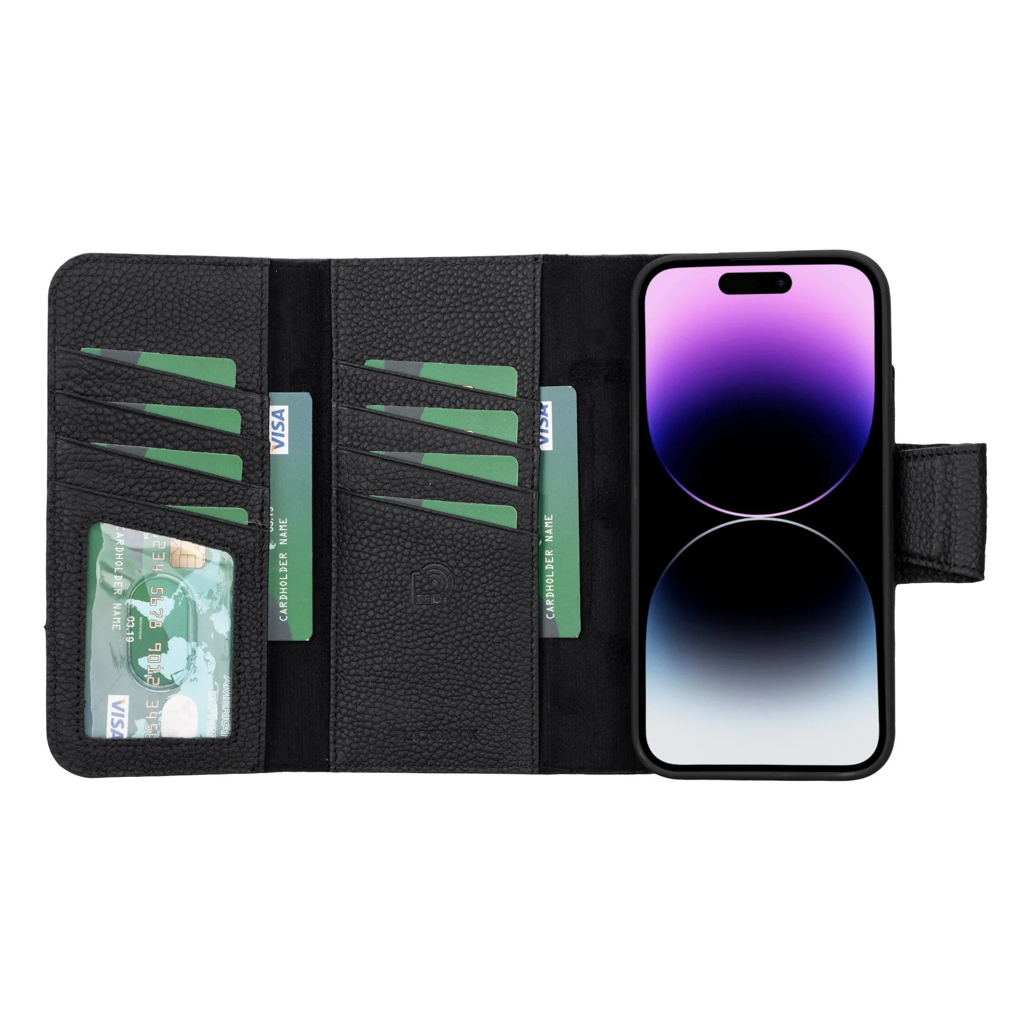 Tudor iPhone 15 Plus Wallet Case, Pebble Black