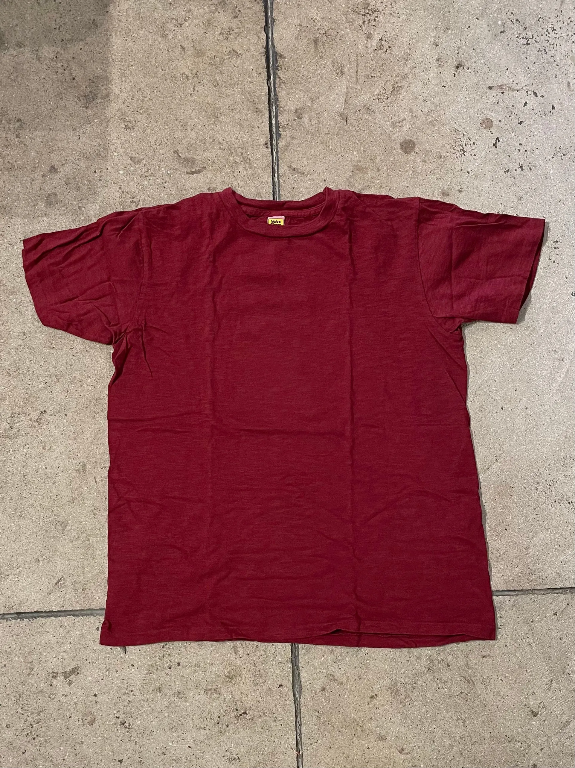 Velva Sheen Burgundy Rolled T Shirt